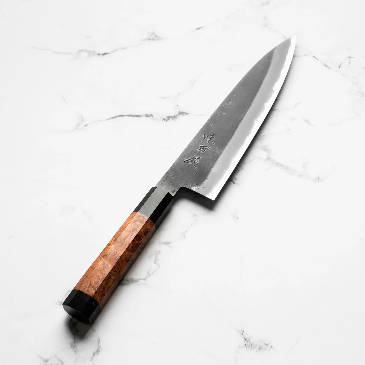 Mutsumi Hinoura Ajikataya White 2 Gyuto 210mm - Quince & Double Black Horn - Image 2