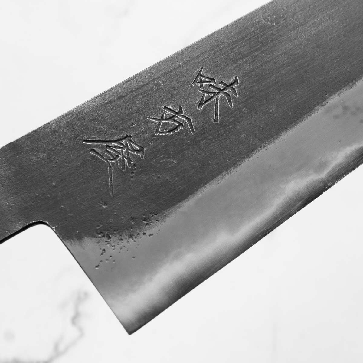 Mutsumi Hinoura Ajikataya White 2 Gyuto 210mm - Ebony & Double Black Horn Triple Ring - Image 6