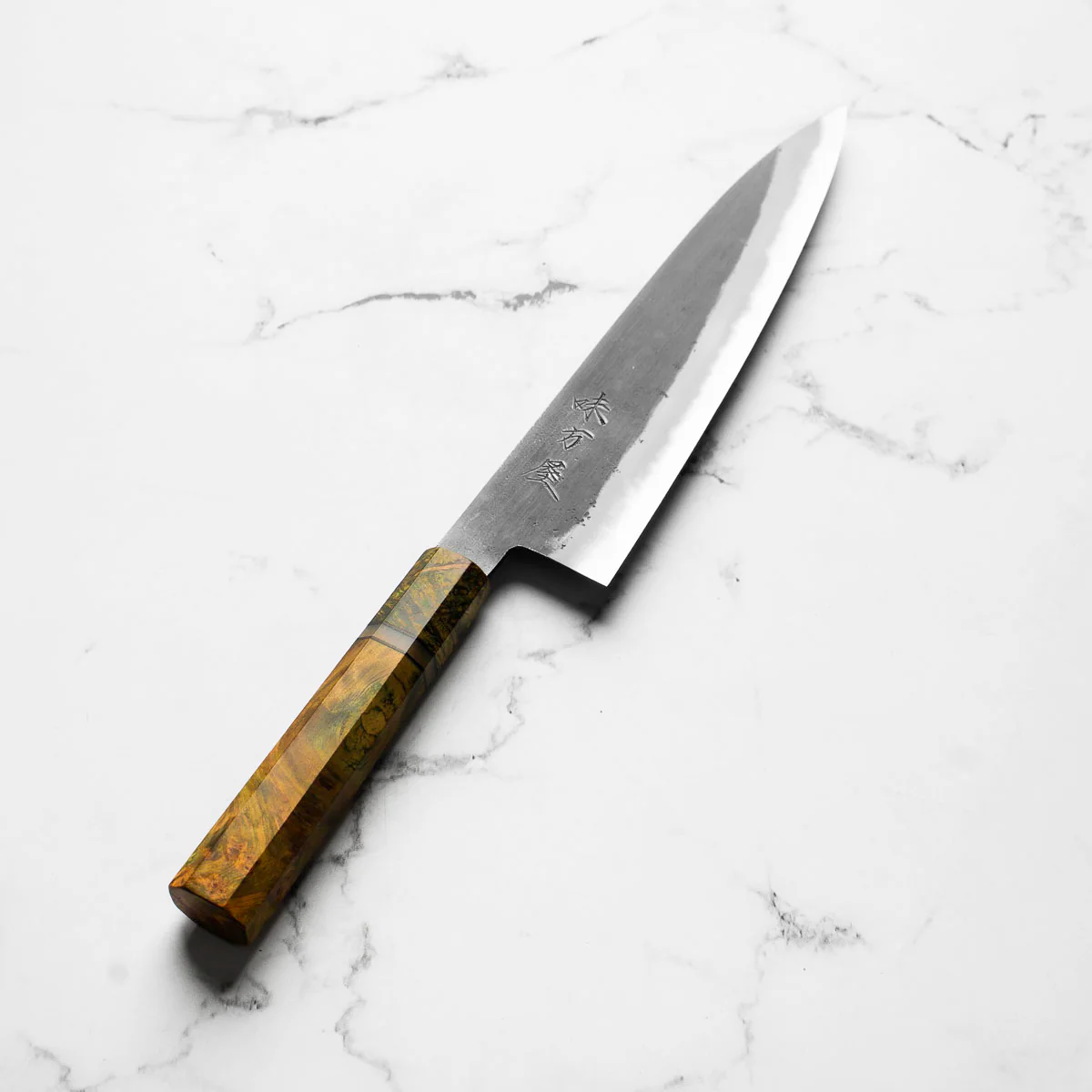 Mutsumi Hinoura Ajikataya White 2 Gyuto 210mm - Resin (Green) - Image 2