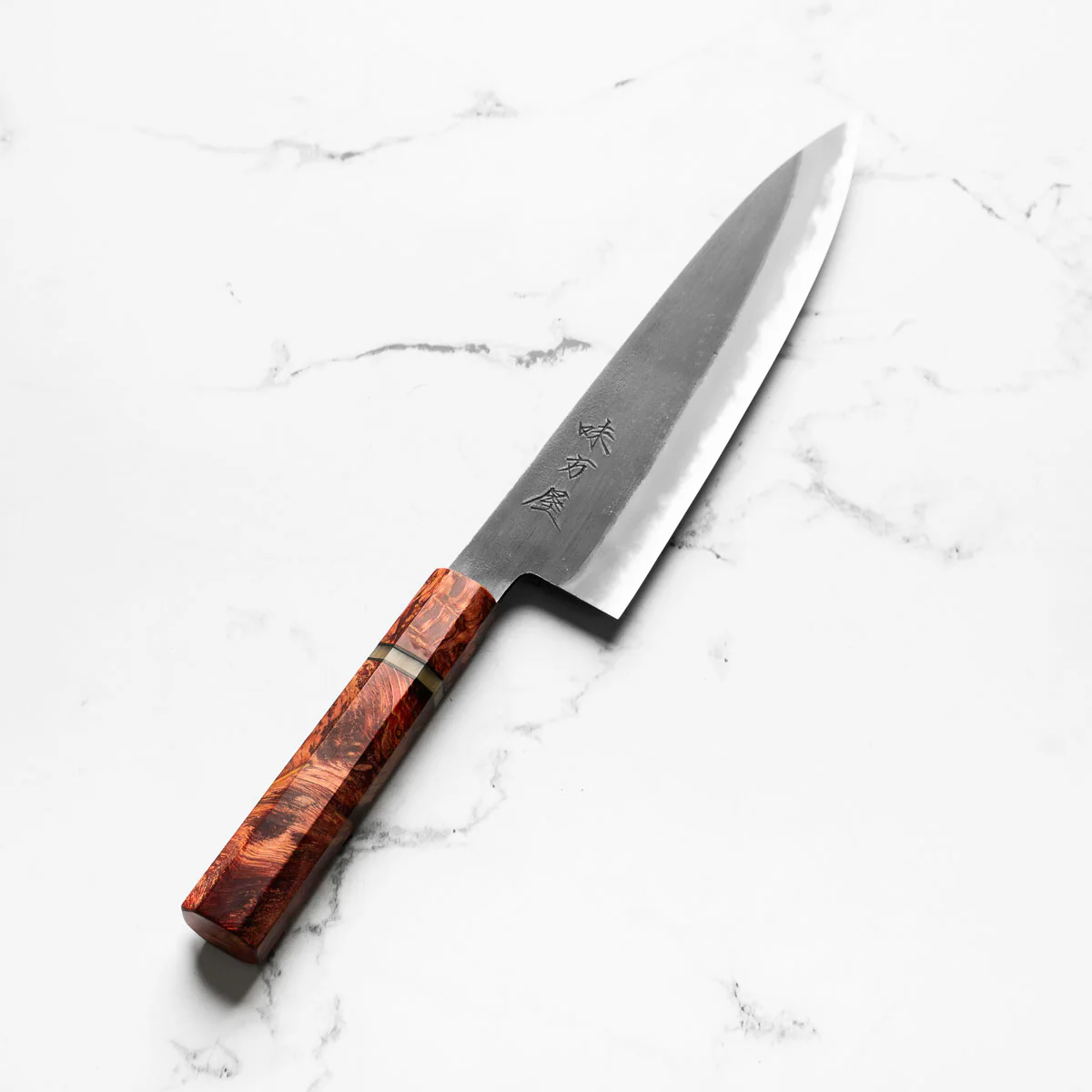 Mutsumi Hinoura Ajikataya White 2 Gyuto 210mm - Resin (Red) - Image 2