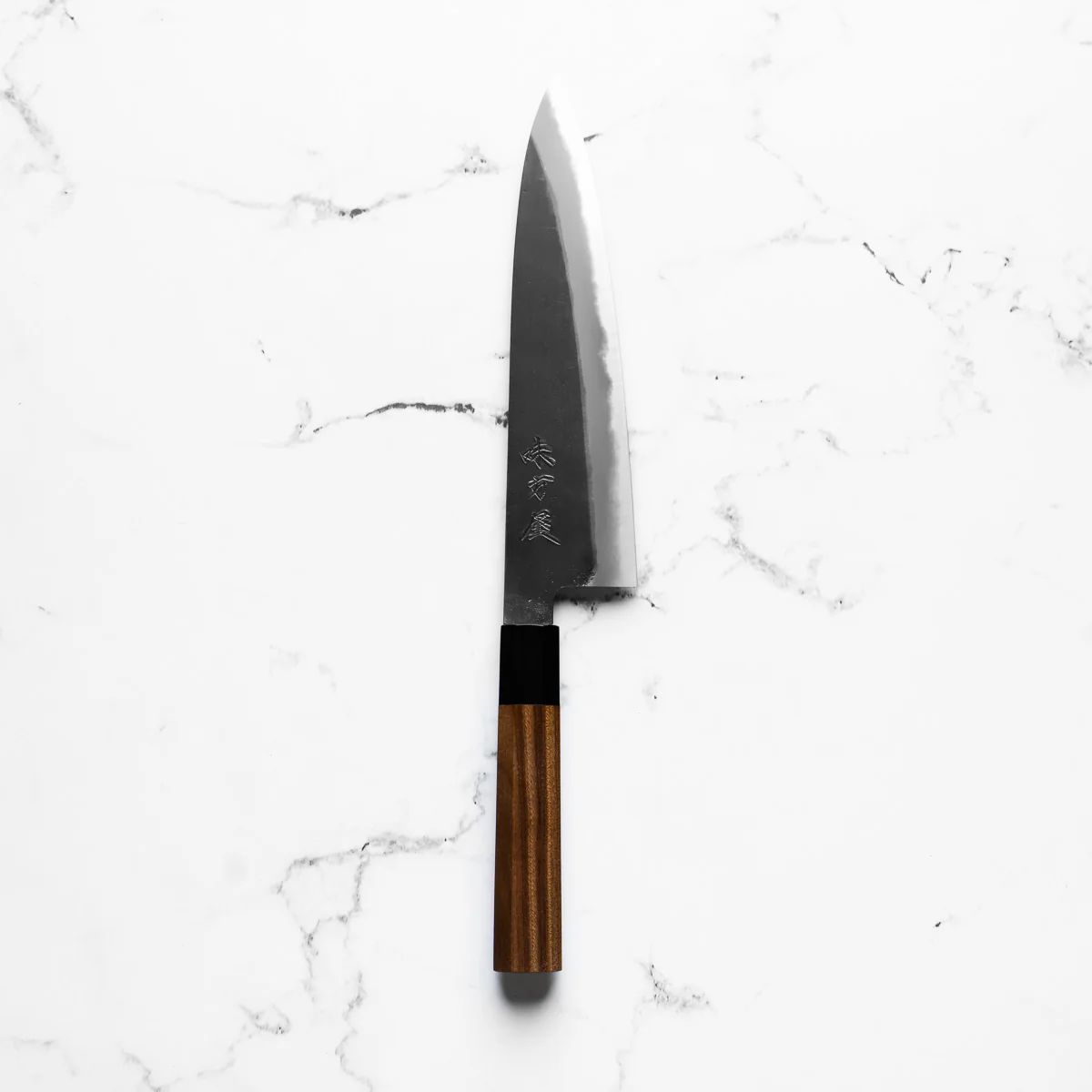 Mutsumi Hinoura Ajikataya White 2 Gyuto 210mm - Rosewood / Black Horn - Image 3