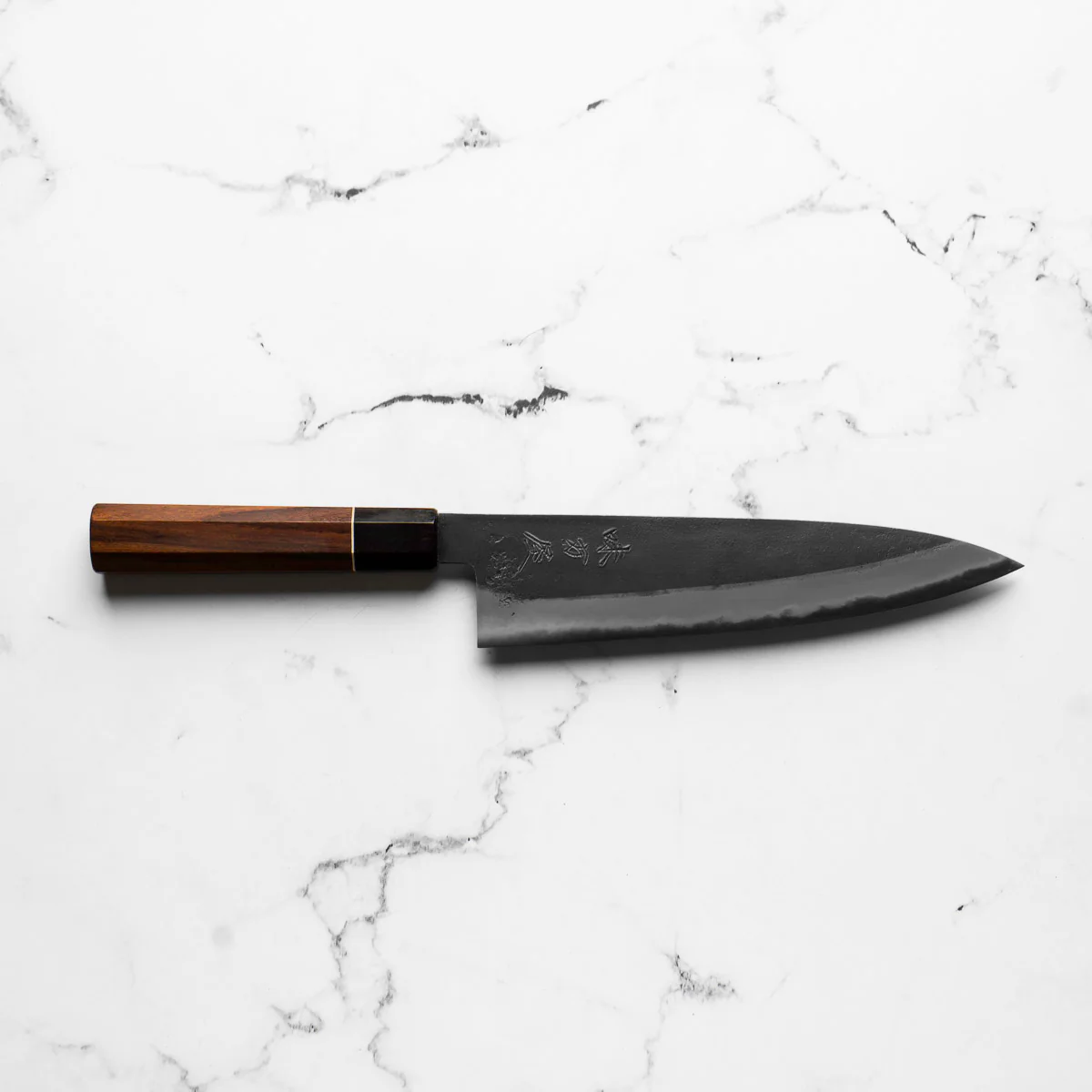 Mutsumi Hinoura Ajikataya White 2 Gyuto 210mm - Rosewood / Ebony Ferrule (White Ring) - Image 4