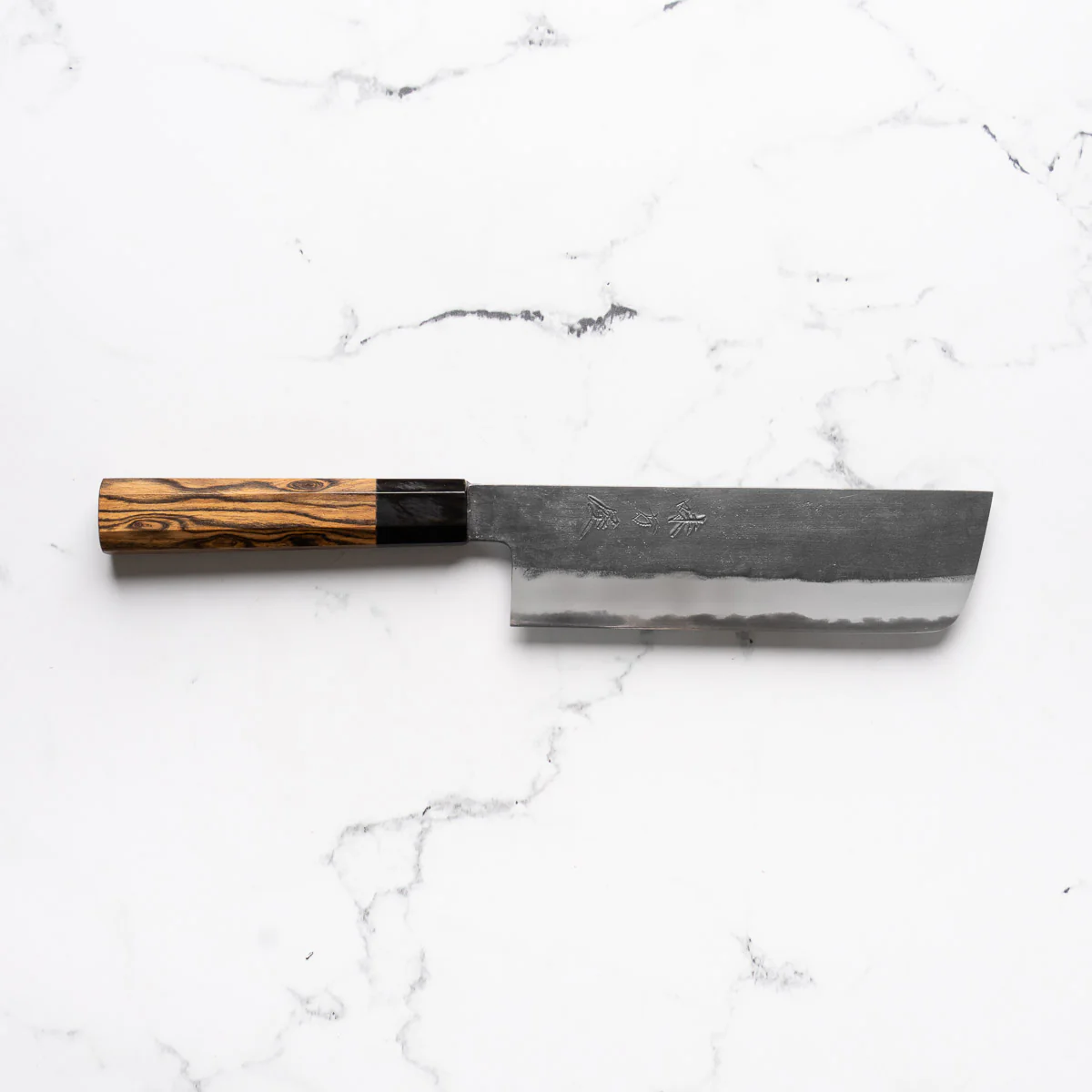 Mutsumi Hinoura Ajikataya White 2 Nakiri 165mm - Bocote / Black Horn - Image 4