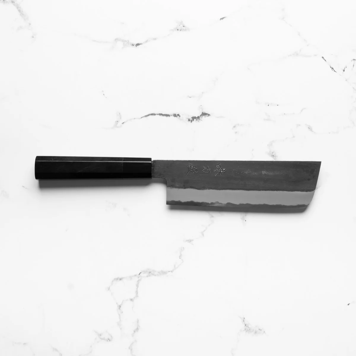 Mutsumi Hinoura Ajikataya White 2 Nakiri 165mm - Ebony / Black Horn - Image 4