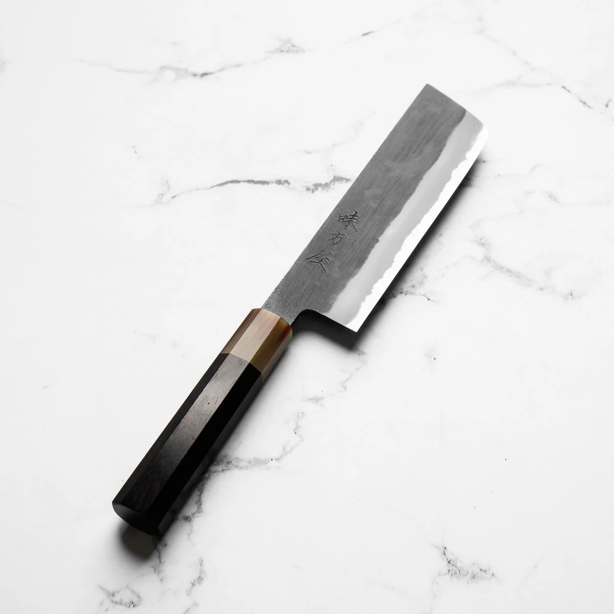 Mutsumi Hinoura Ajikataya White 2 Nakiri 165mm - Ebony / White Horn - Image 2