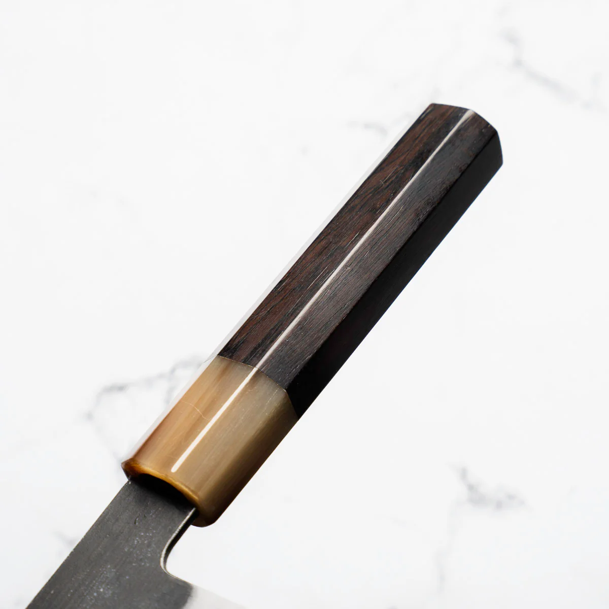 Mutsumi Hinoura Ajikataya White 2 Nakiri 165mm - Ebony / White Horn - Image 5