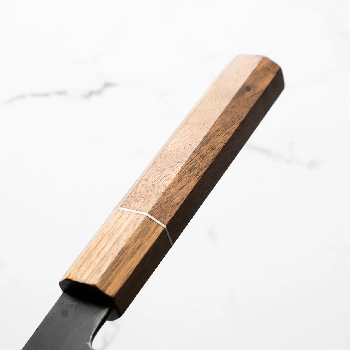 Mutsumi Hinoura Ajikataya White 2 Nakiri 165mm - Walnut w/ Walnut Ferrule (White Spacer) - Image 9