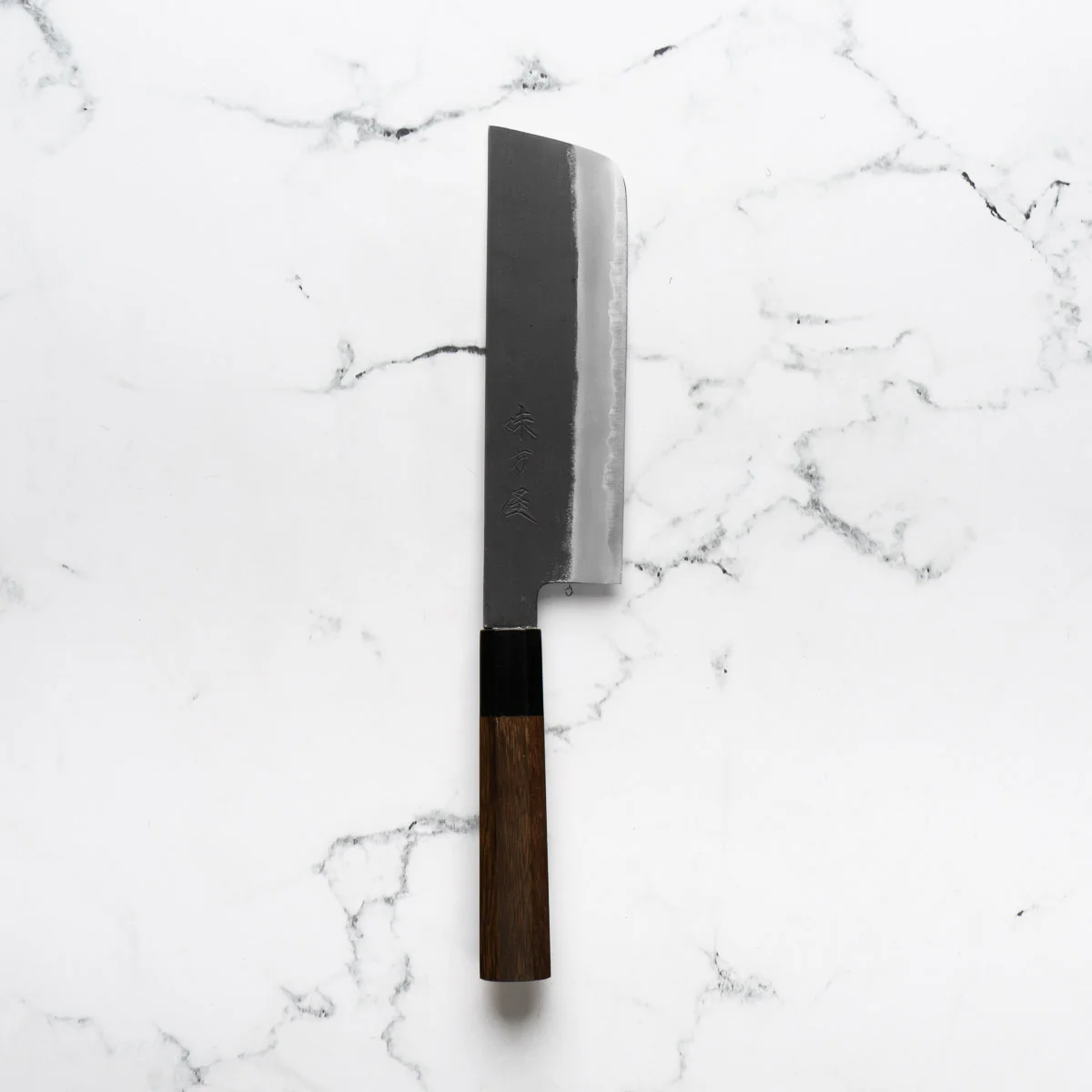Mutsumi Hinoura Ajikataya White 2 Nakiri 165mm - Rosewood w/ Black Horn - Image 3