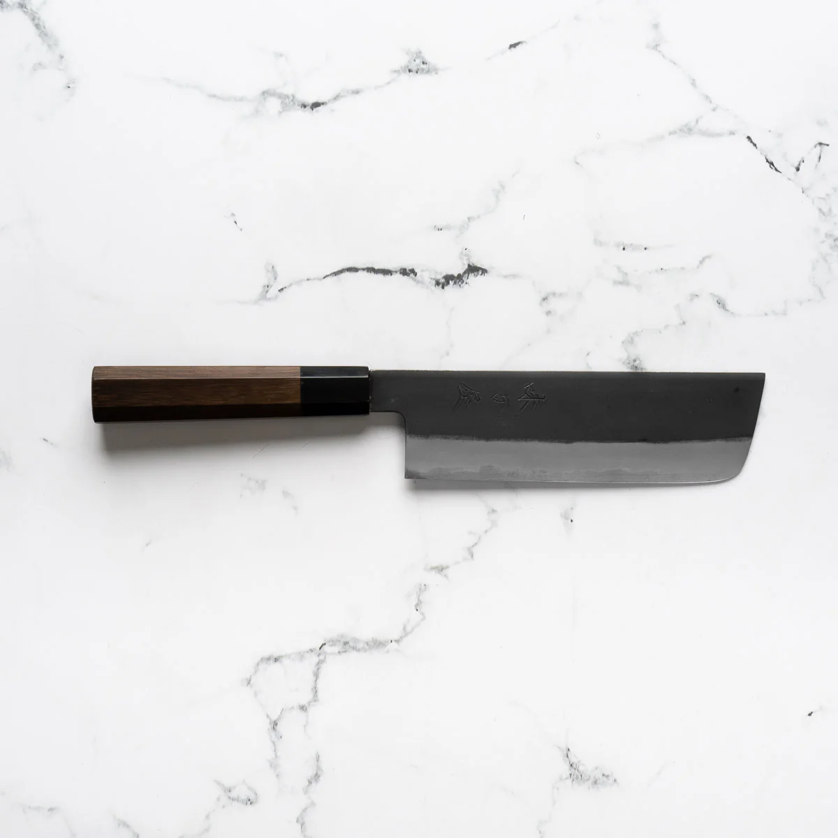 Mutsumi Hinoura Ajikataya White 2 Nakiri 165mm - Rosewood w/ Black Horn - Image 4
