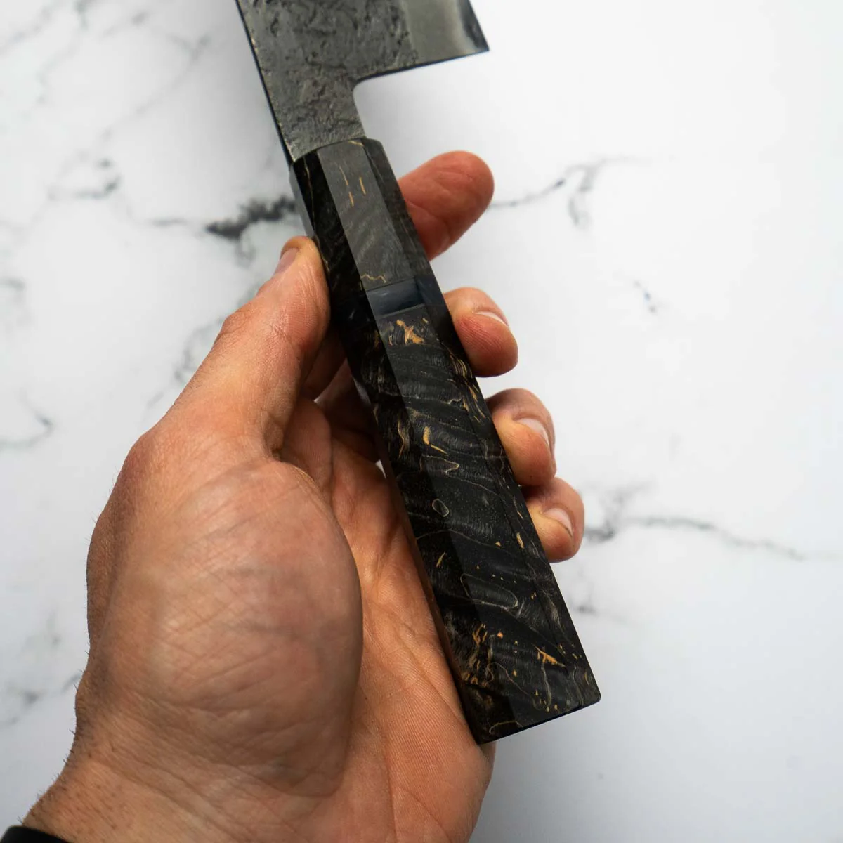 Mutsumi Hinoura Ajikataya White 2 SS Clad Bunka 165mm - Dark Maple - Image 3