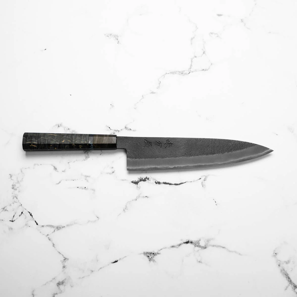 Mutsumi Hinoura Ajikataya White 2 SS Clad Gyuto 210mm - Dark Maple - Image 6