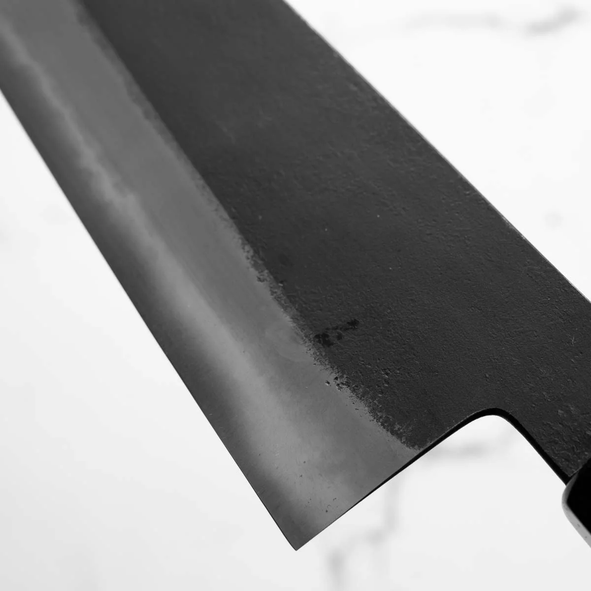 Mutsumi Hinoura Ajikataya White 2 Gyuto 210mm - Ebony & Black Horn - Image 6