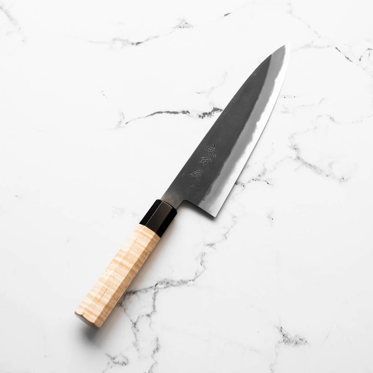 Mutsumi Hinoura Ajikataya White 2 Gyuto 210mm - Lauraceae & Black Horn - Image 2
