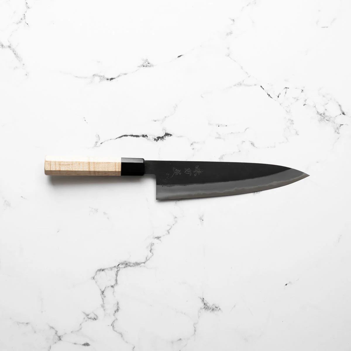Mutsumi Hinoura Ajikataya White 2 Gyuto 210mm - Lauraceae & Black Horn - Image 4