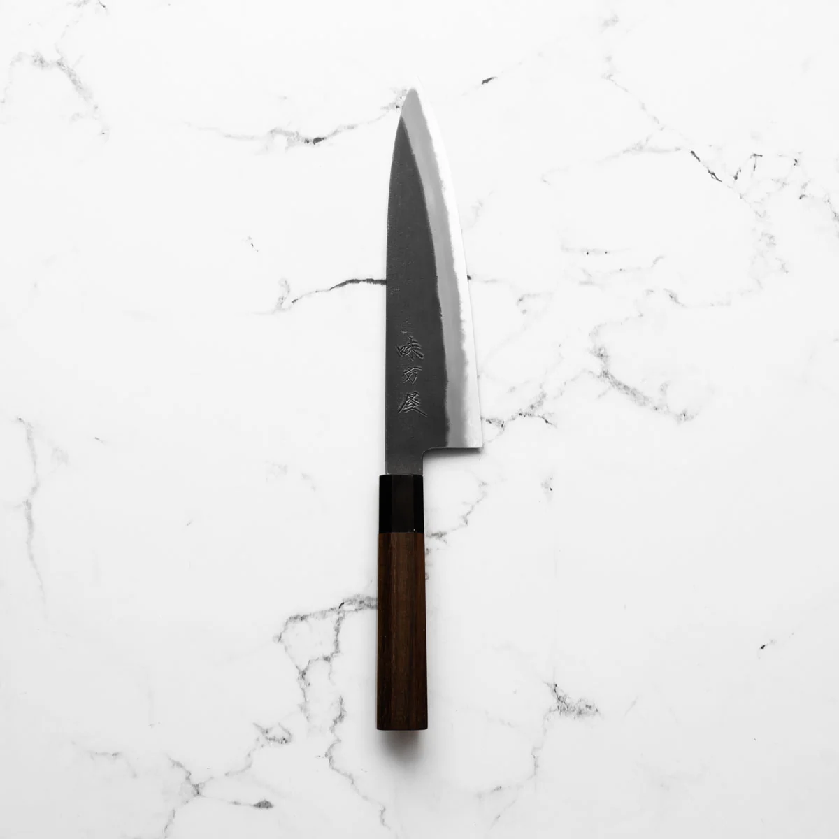 Mutsumi Hinoura Ajikataya White 2 Gyuto 210mm - Rosewood & Black Horn - Image 3