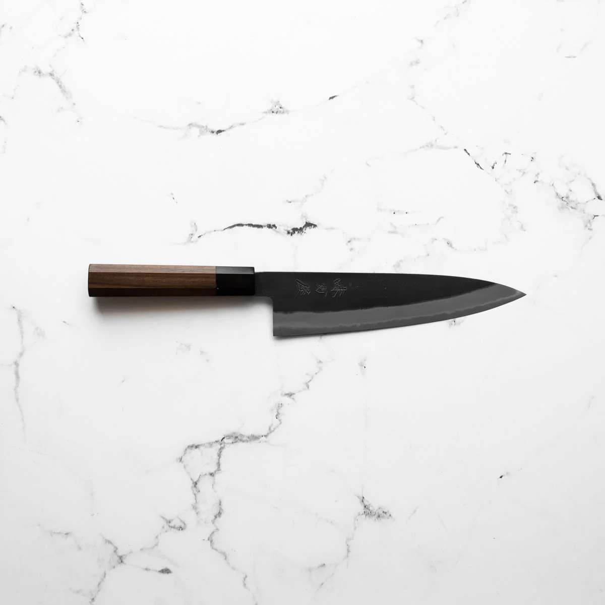 Mutsumi Hinoura Ajikataya White 2 Gyuto 210mm - Rosewood & Black Horn - Image 4