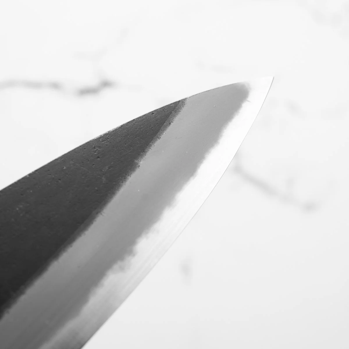 Mutsumi Hinoura Ajikataya White 2 Gyuto 210mm - Rosewood & Black Horn - Image 7