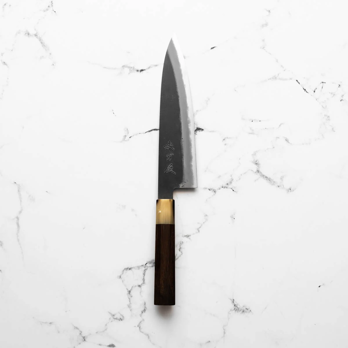 Mutsumi Hinoura Ajikataya White 2 Gyuto 210mm - Rosewood & White Horn - Image 3