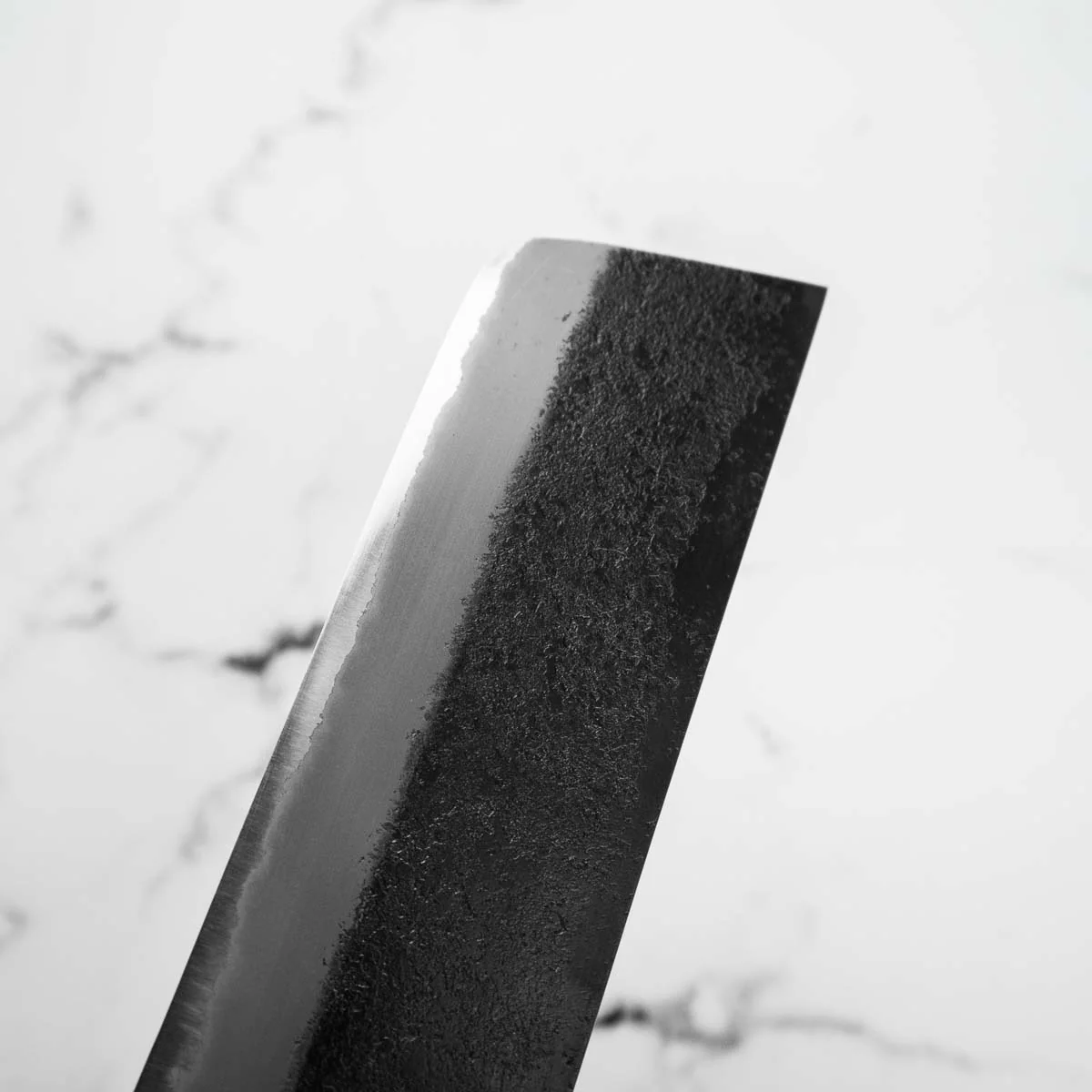 Mutsumi Hinoura Ajikataya White 2 SS Clad Nakiri 165mm - Dark Maple - Image 6