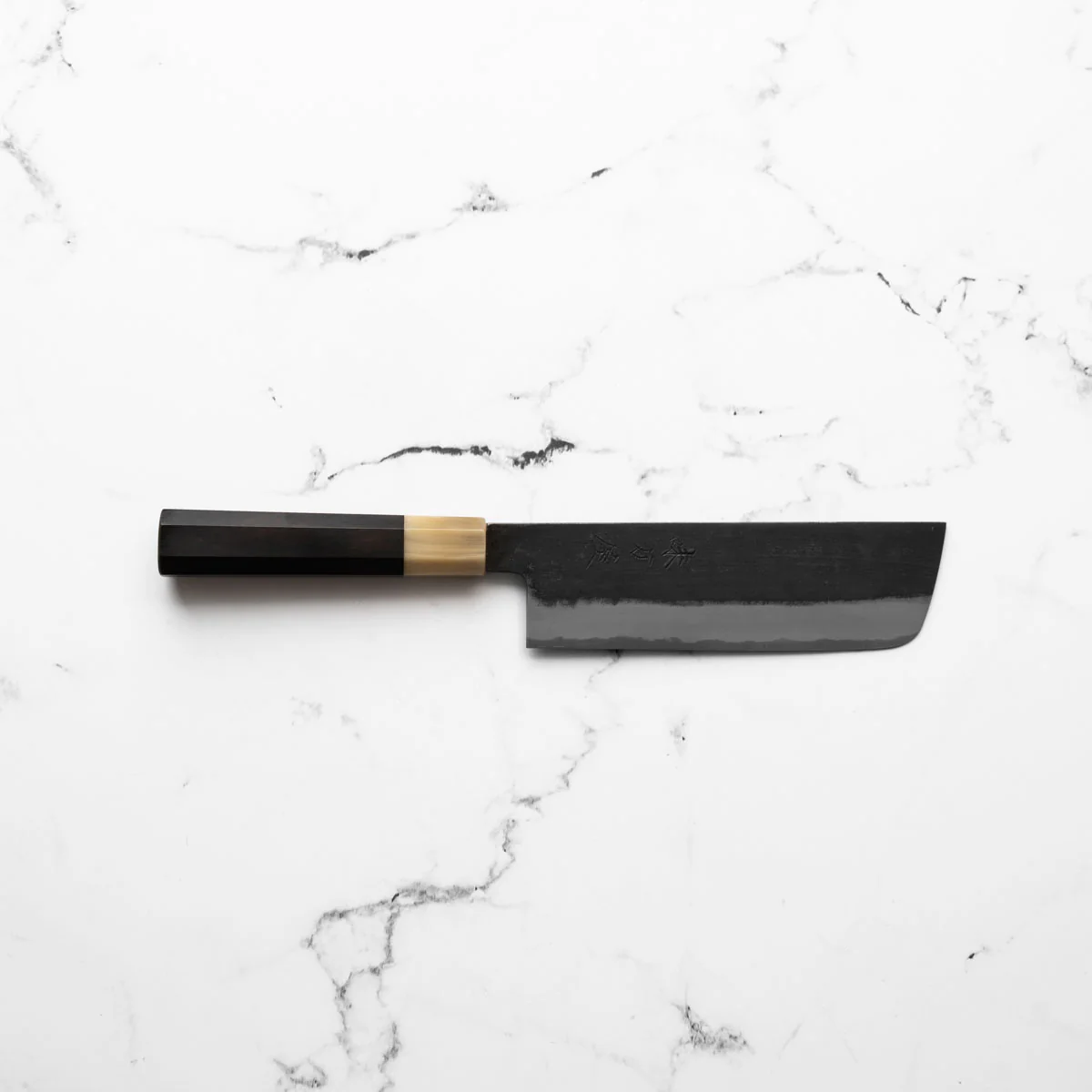 Mutsumi Hinoura Ajikataya White 2 Nakiri 165mm - Ebony & Blonde - Image 4