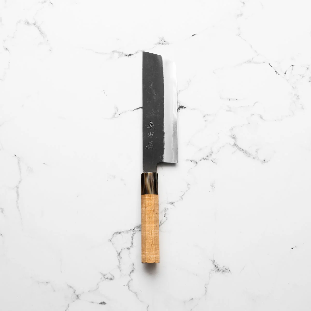 Mutsumi Hinoura Ajikataya White 2 Nakiri 165mm - Lauraceae & Black Horn - Image 3