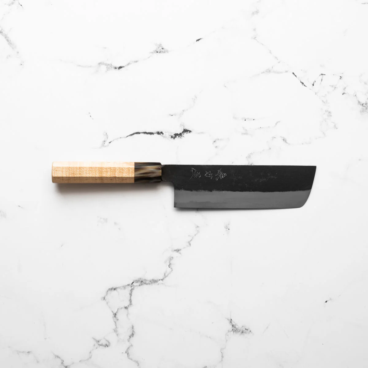 Mutsumi Hinoura Ajikataya White 2 Nakiri 165mm - Lauraceae & Black Horn - Image 4