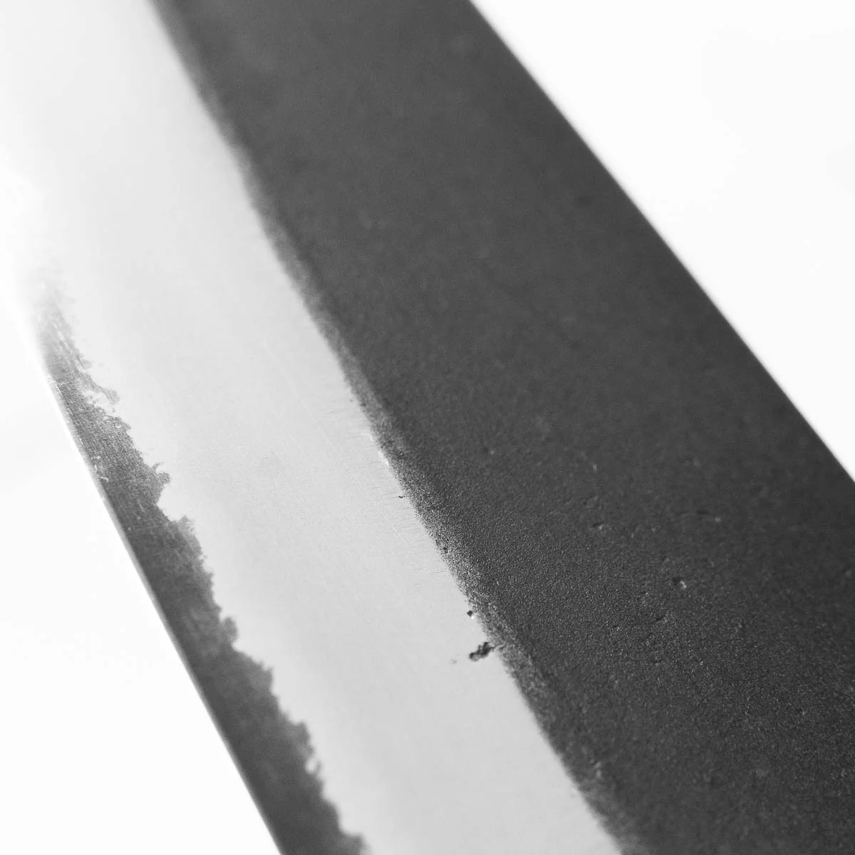 Mutsumi Hinoura Ajikataya White 2 SS Clad Petty 135mm - Ebony w/ Double Black Horn (3 rings) - Image 6