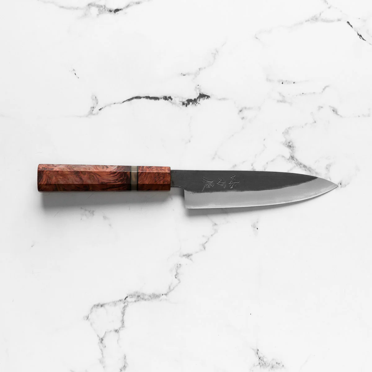Mutsumi Hinoura Ajikataya White 2 SS Clad Petty 135mm - Resin (Red) - Image 4