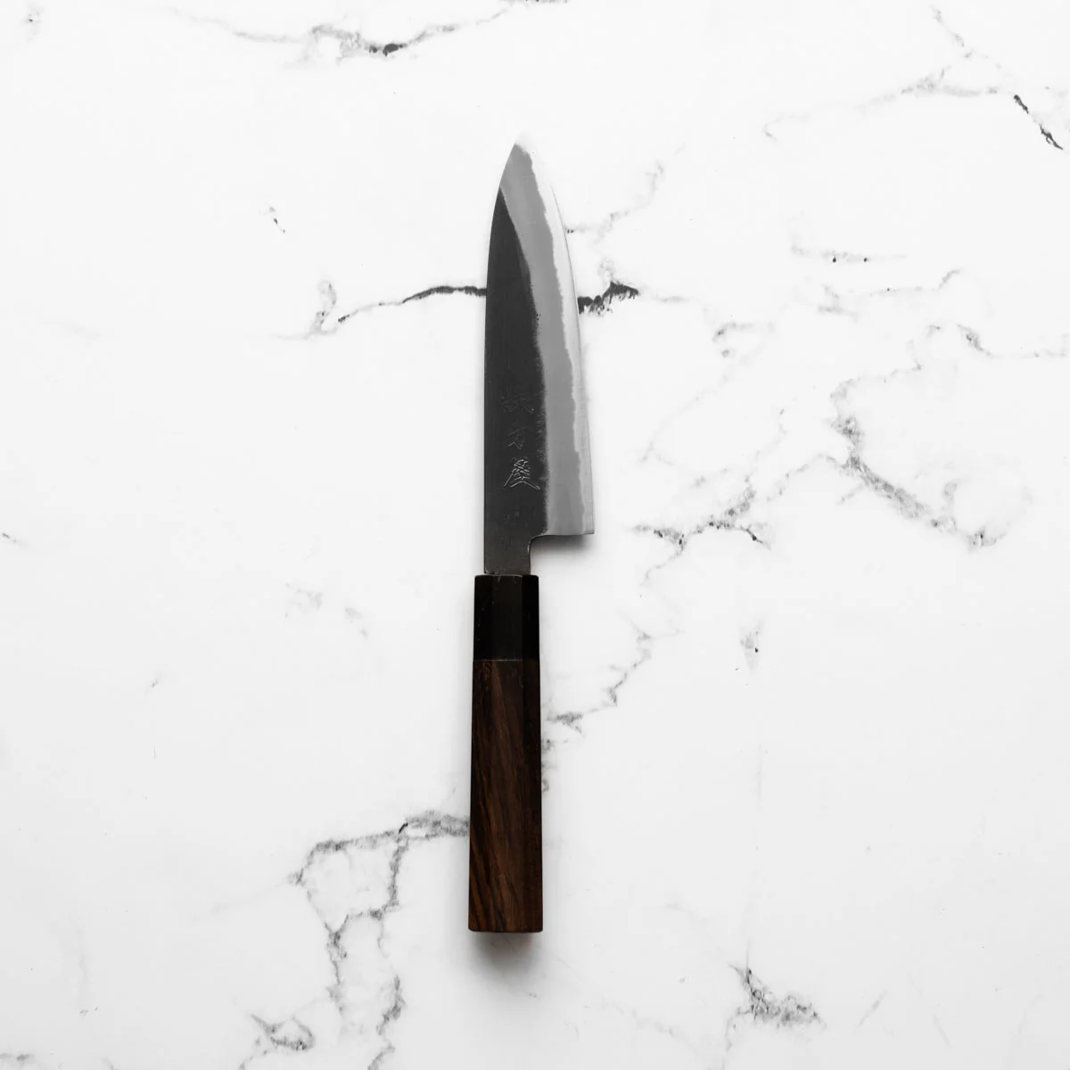 Mutsumi Hinoura Ajikataya White 2 Petty 135mm - Rosewood & Black Horn - Image 3