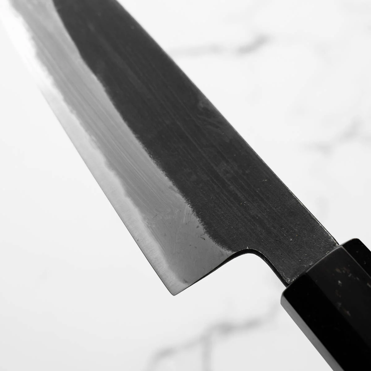 Mutsumi Hinoura Ajikataya White 2 Petty 135mm - Rosewood & Black Horn - Image 6
