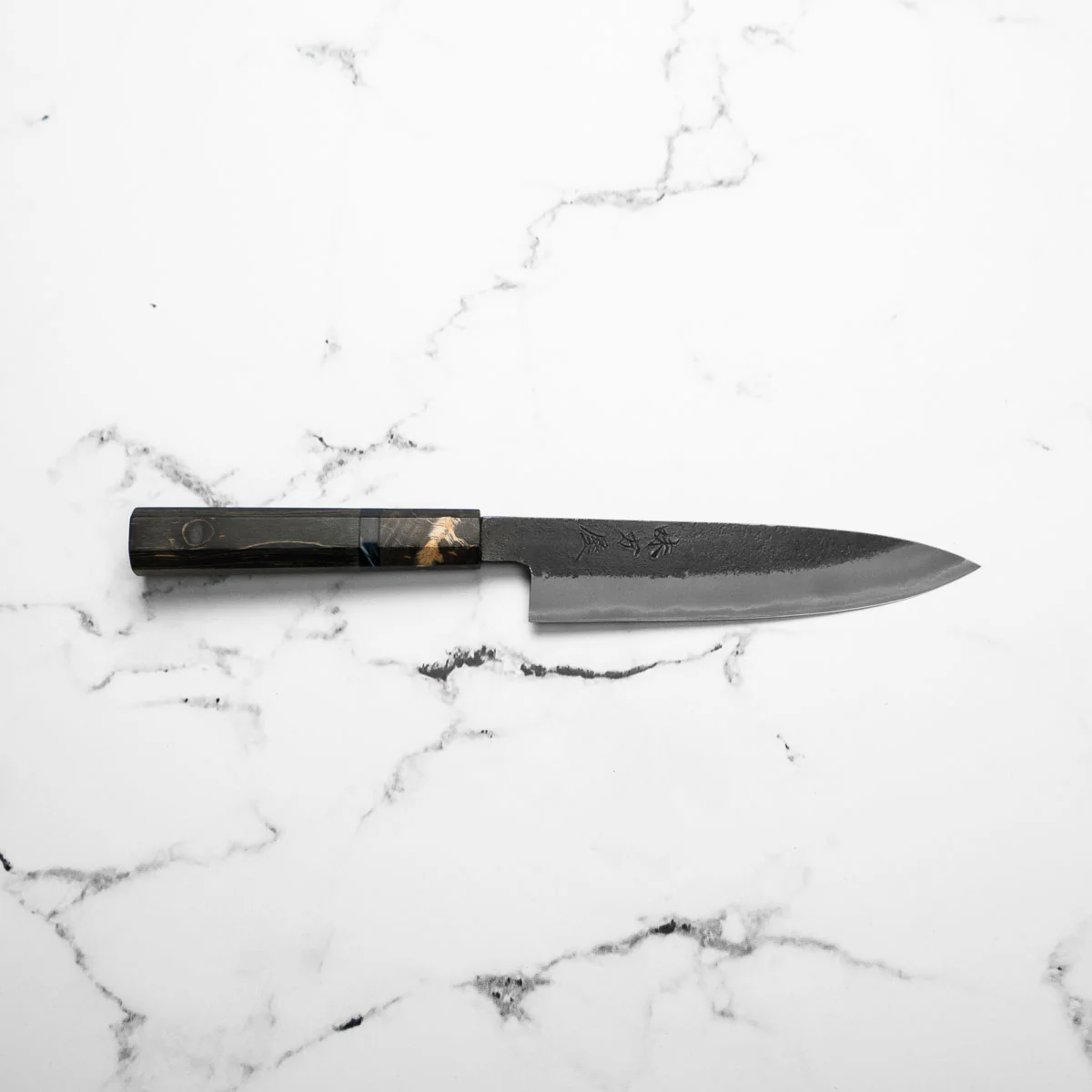 Mutsumi Hinoura Ajikataya White 2 SS Clad Petty 150mm - Dark Maple - Image 4