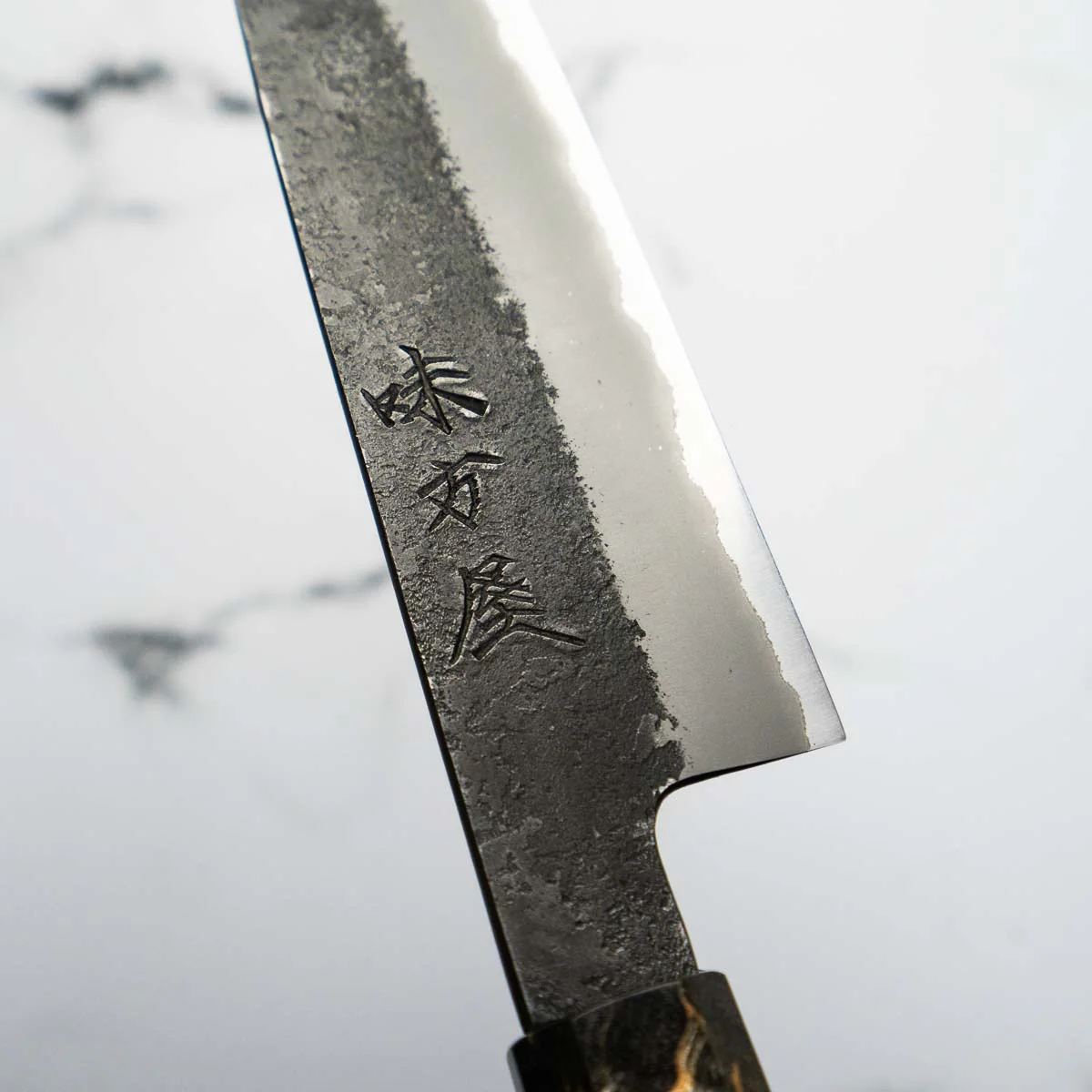Mutsumi Hinoura Ajikataya White 2 SS Clad Petty 150mm - Dark Maple - Image 5