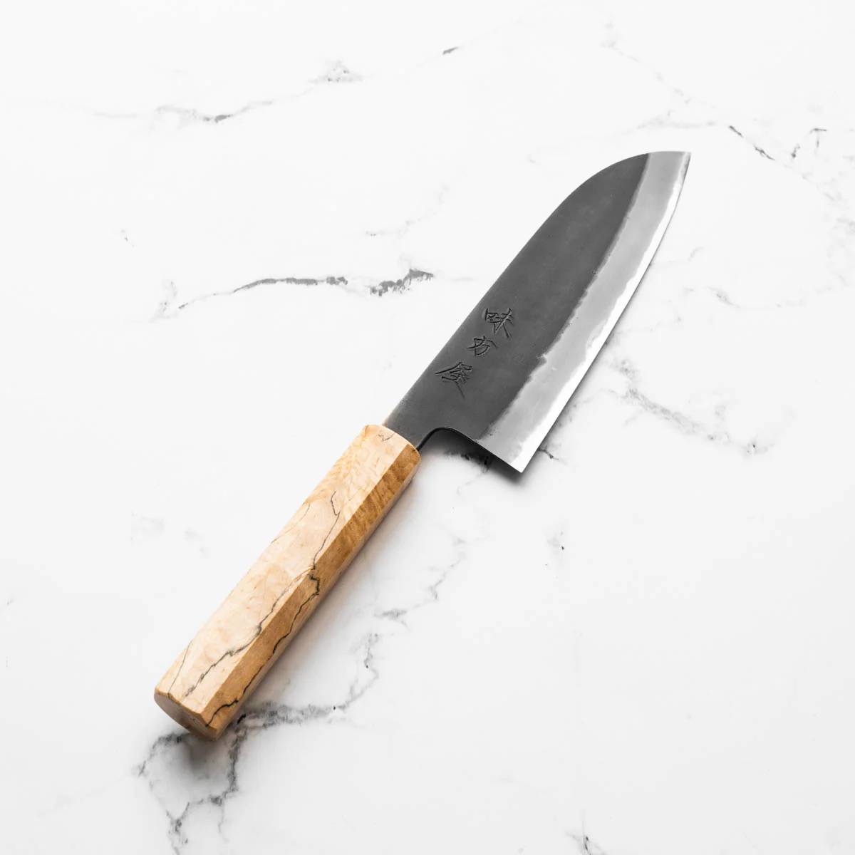Mutsumi Hinoura Ajikataya White 2 Santoku 165mm - Spalted Maple - Image 2