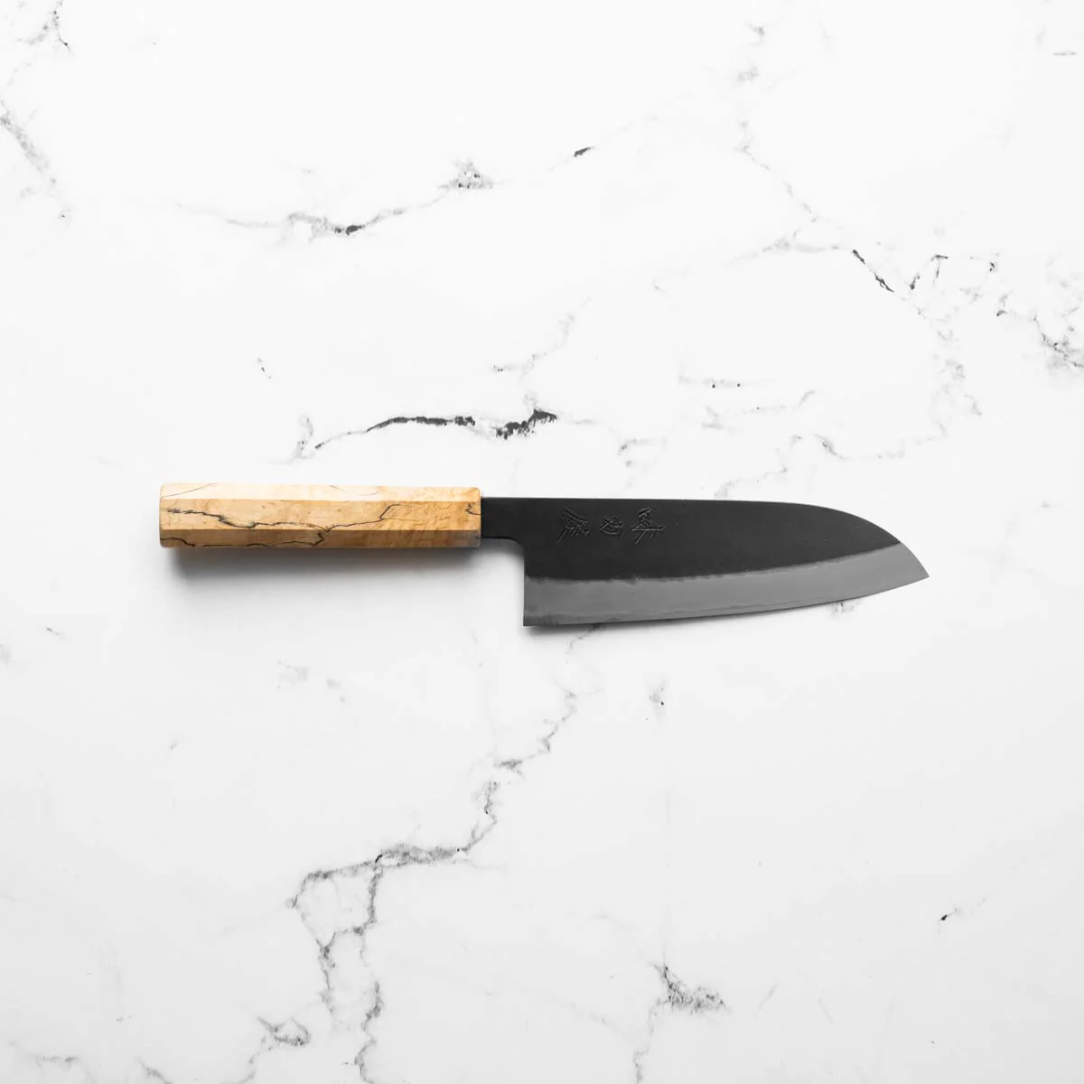 Mutsumi Hinoura Ajikataya White 2 Santoku 165mm - Spalted Maple - Image 4