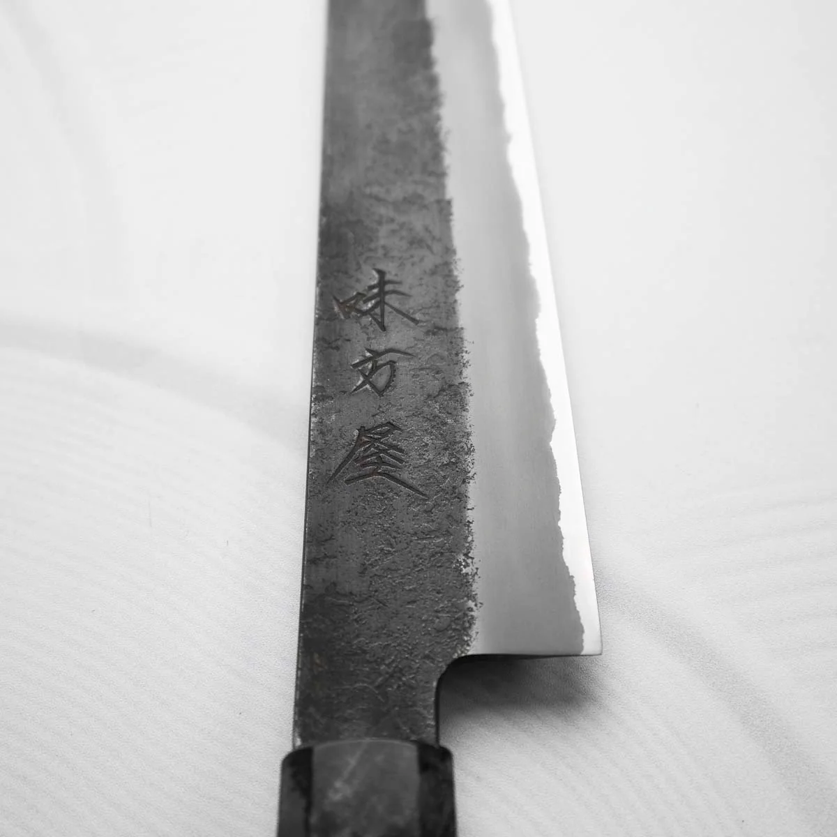 Mutsumi Hinoura Ajikataya White 2 SS Clad Sujihiki 270mm - Dark Maple - Image 5