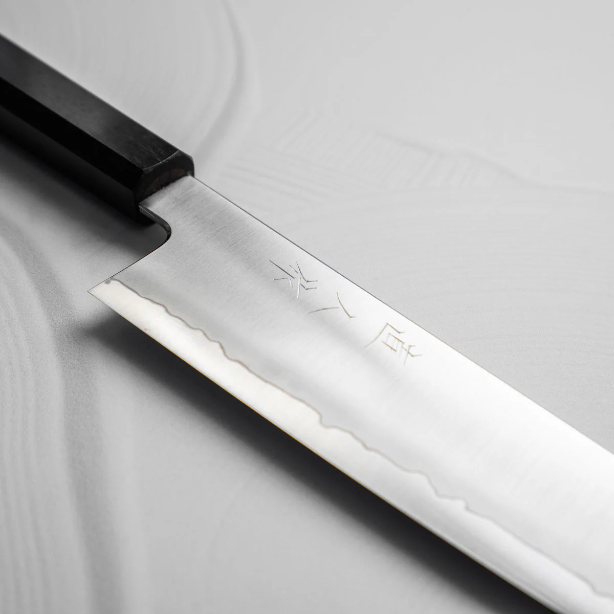 Myojin Riki Seisakusho Cobalt Special Gyuto 210mm w/Saya - Ebony - Image 9