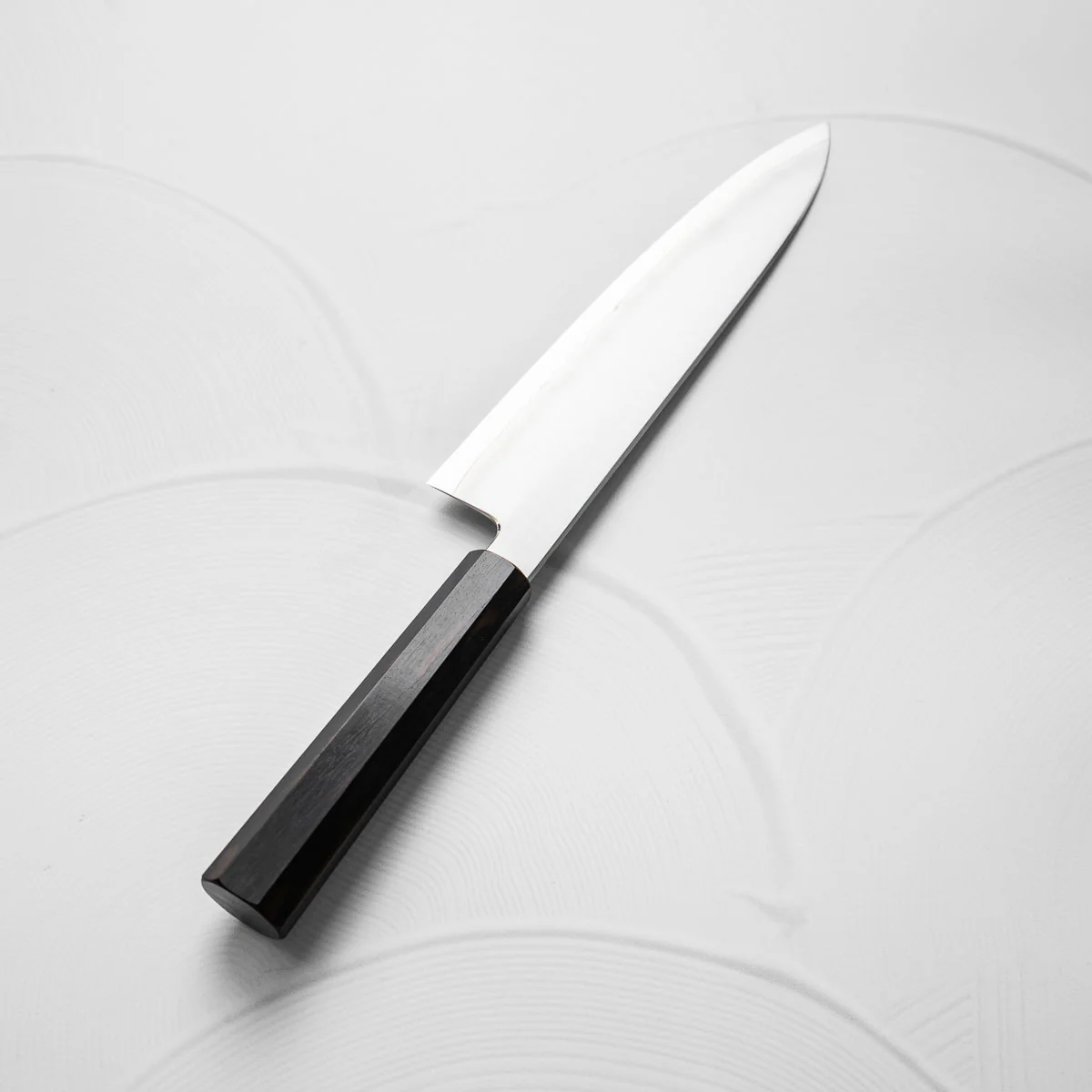 Myojin Riki Seisakusho Cobalt Special Gyuto 240mm w/Saya - Ebony - Image 6
