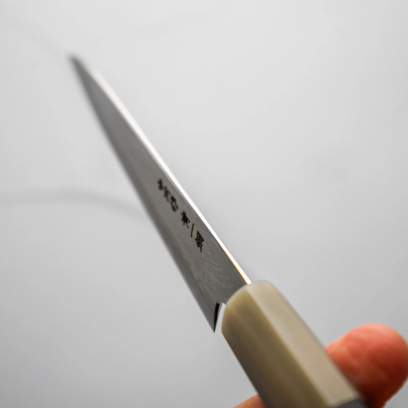Nakagawa Satoshi (Hatsukokoro) Blue 1 Damascus Petty 150mm - African Blackwood - Image 4