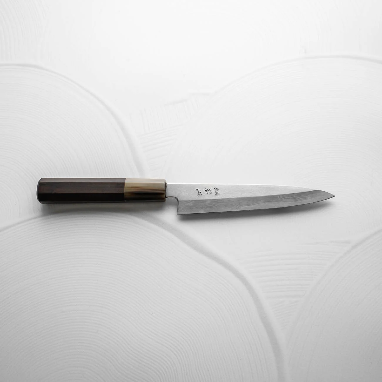 Nakagawa Satoshi (Hatsukokoro) Blue 1 Damascus Petty 150mm - African Blackwood - Image 6