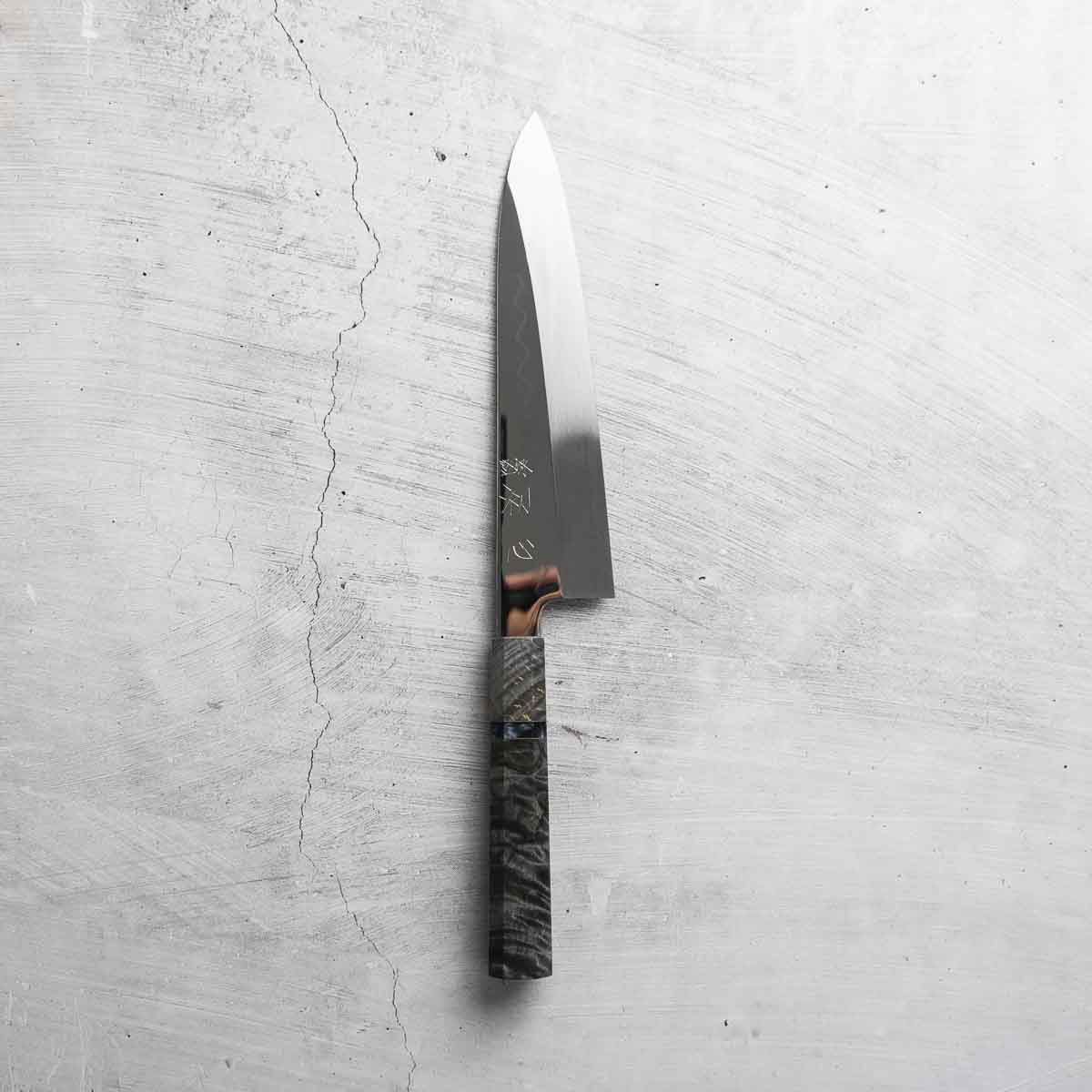 Hatsukokoro x Nakagawa White 3 Honyaki Mirror Finished Gyuto 210mm - Dark Maple - Image 2