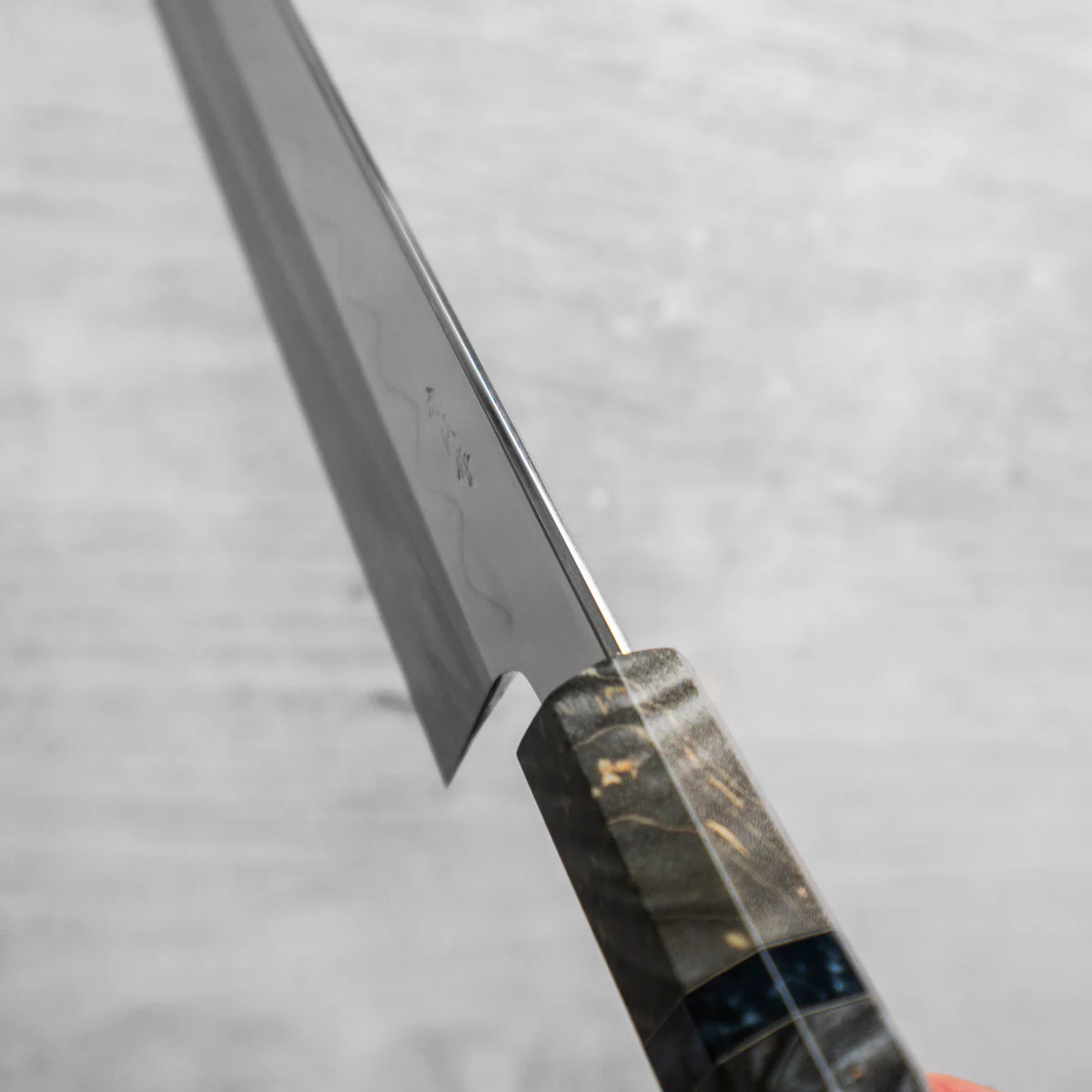 Hatsukokoro x Nakagawa White 3 Honyaki Mirror Finished Gyuto 210mm - Dark Maple - Image 9
