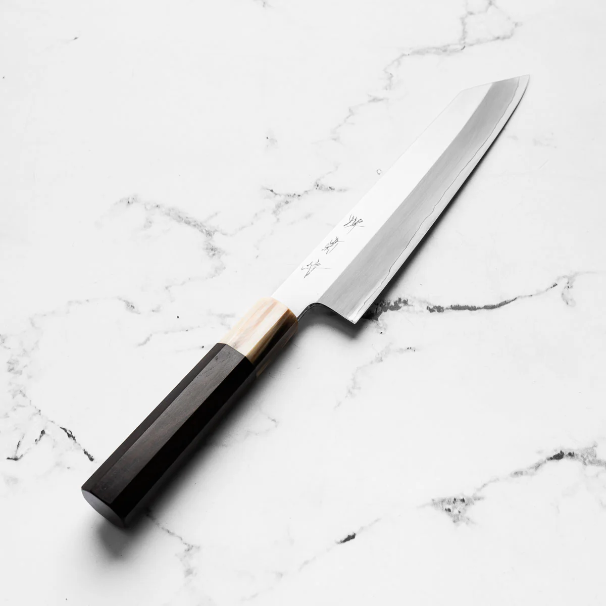 Nakagawa x Sakai Kikumori SG2 Mirror Kiritsuke Gyuto 210mm - Ebony and Blonde - Image 2