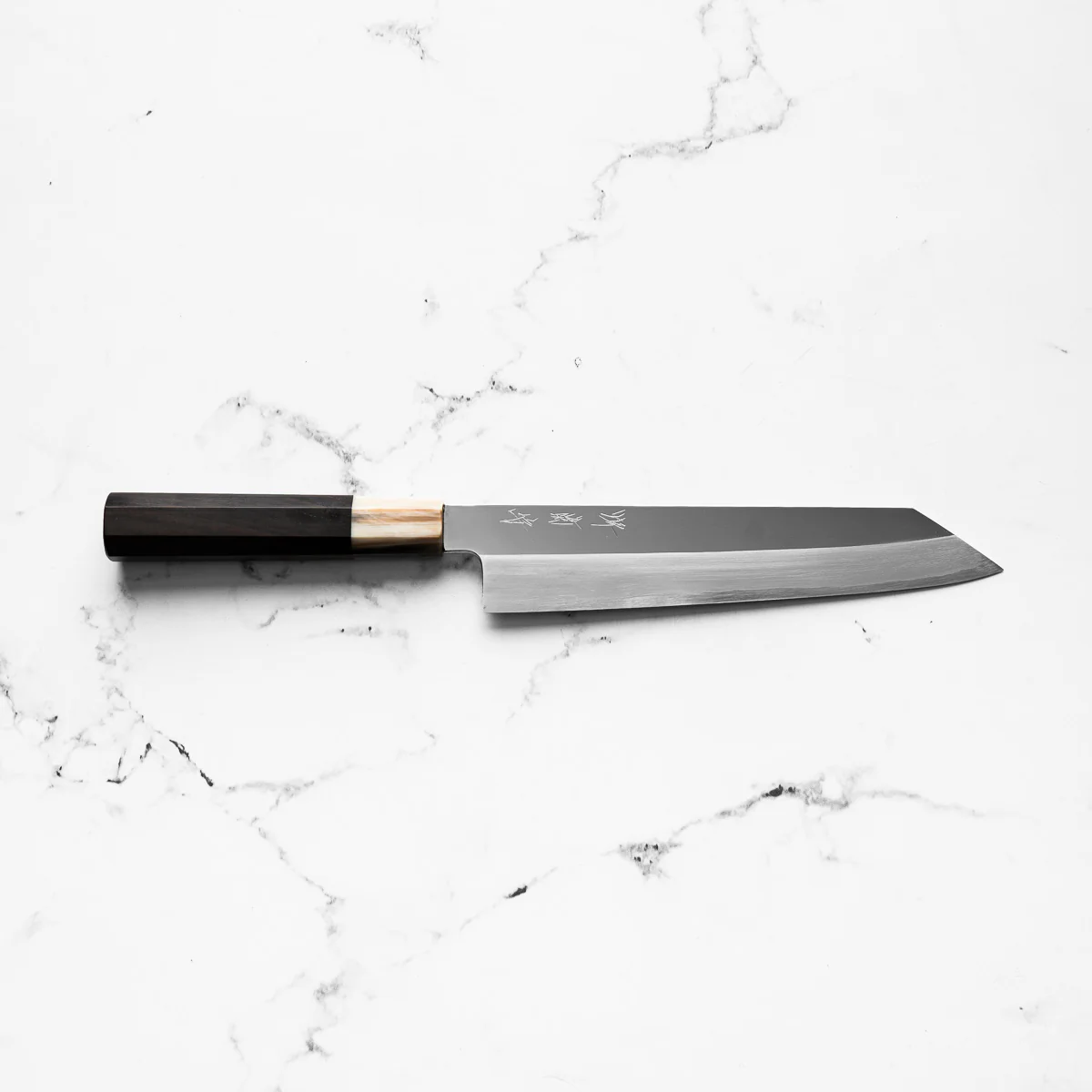 Nakagawa x Sakai Kikumori SG2 Mirror Kiritsuke Gyuto 210mm - Ebony and Blonde - Image 4