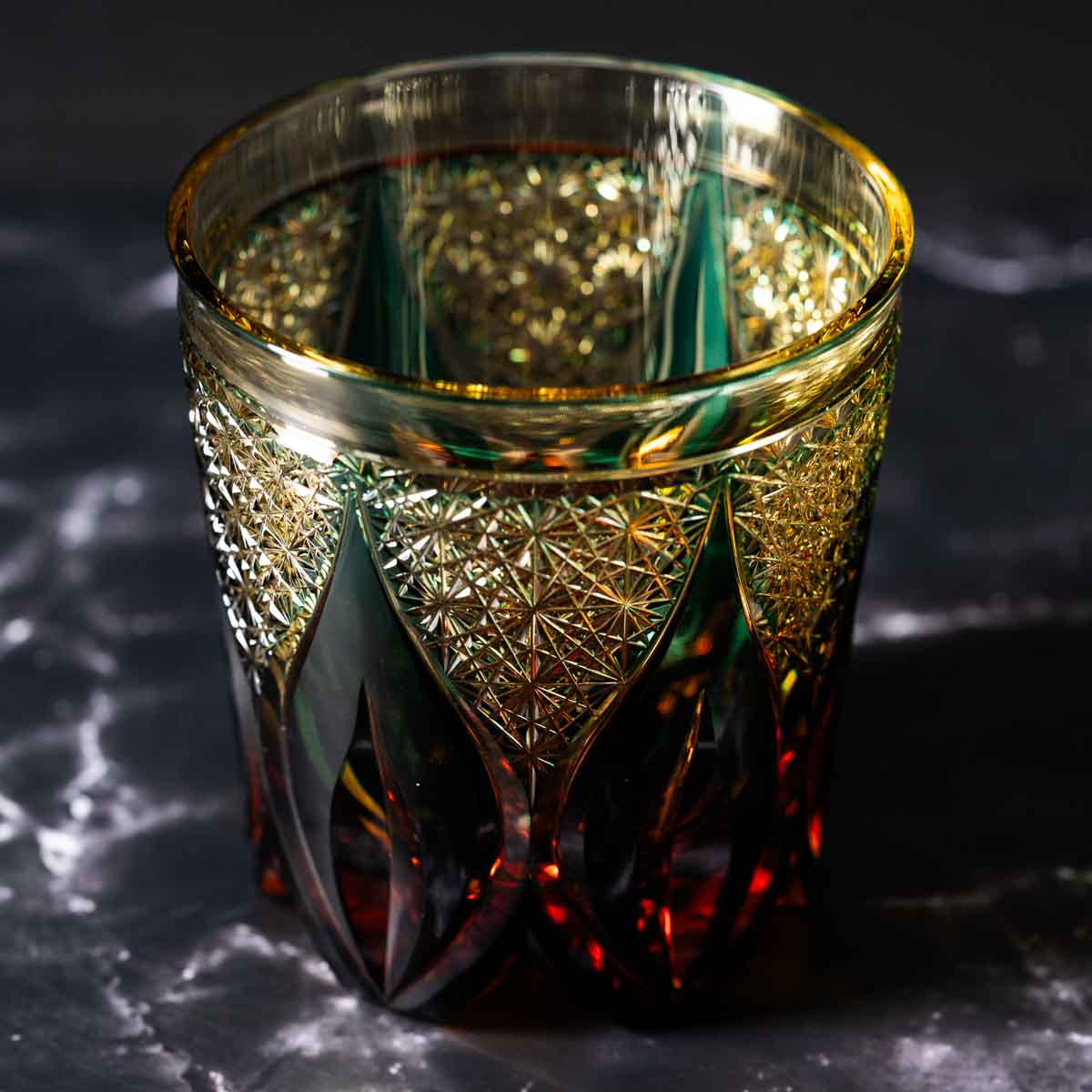 Nemoto Glass Crafts Rock Glass Shizuku Green - Image 2
