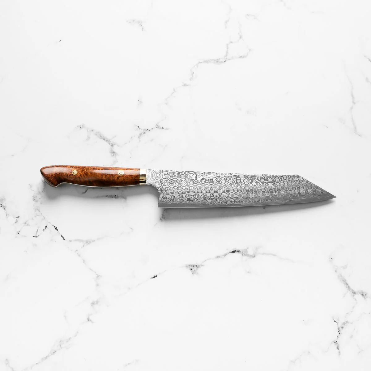 Nigara Hamono "Anmon" SG2 Damascus Kiritsuke Gyuto 240mm - Western Karin Handle - Image 4