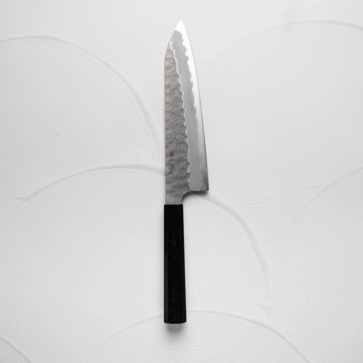 Nigara Hamono Blue Super Migaki Tsuchime Gyuto 210mm - Ebony - Image 3
