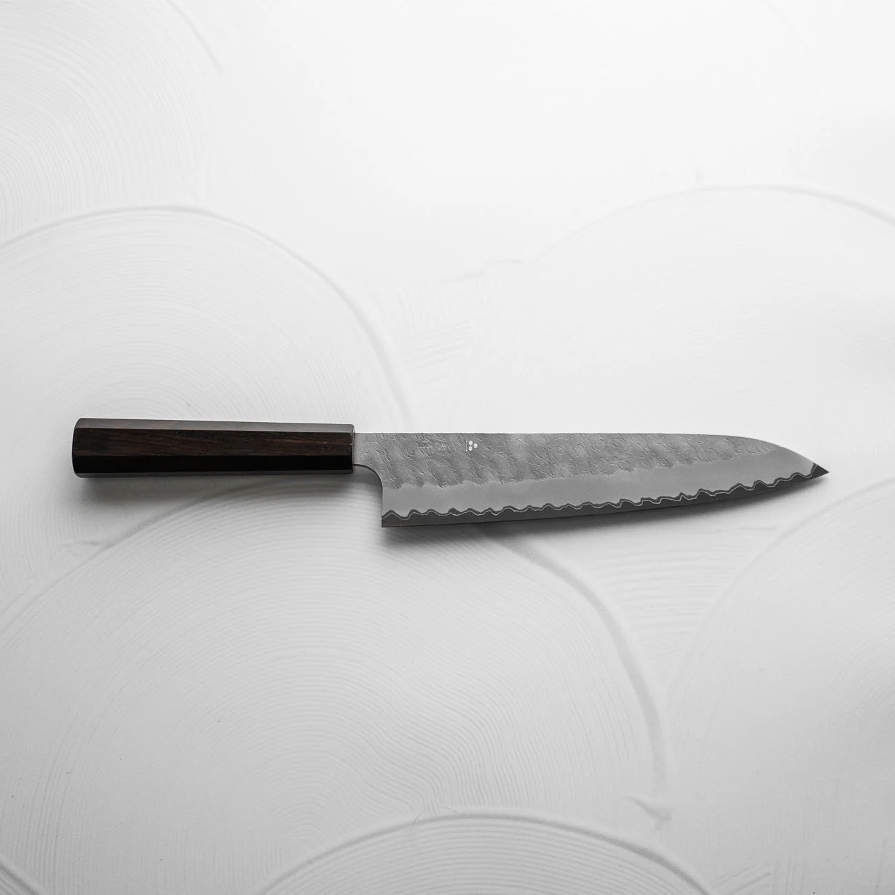 Nigara Hamono Blue Super Migaki Tsuchime Gyuto 240mm - Ebony - Image 7