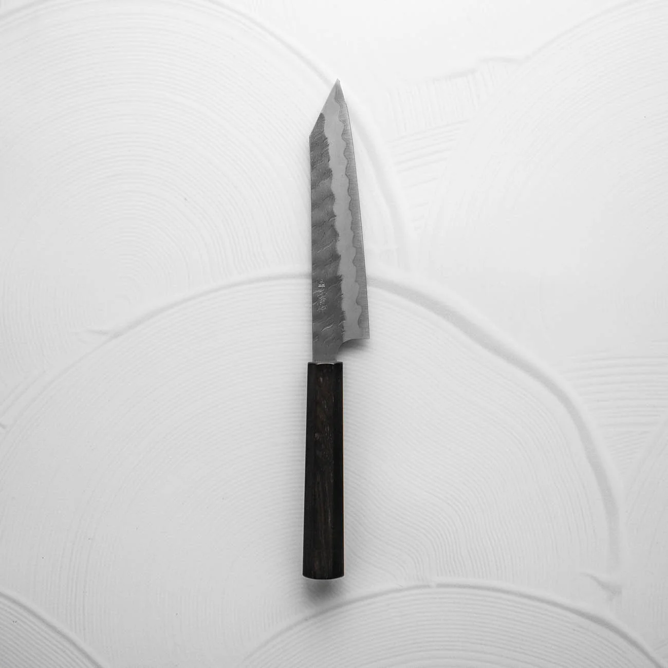Nigara Hamono Blue Super Migaki Tsuchime Kiritsuke Petty 150mm - Ebony - Image 6