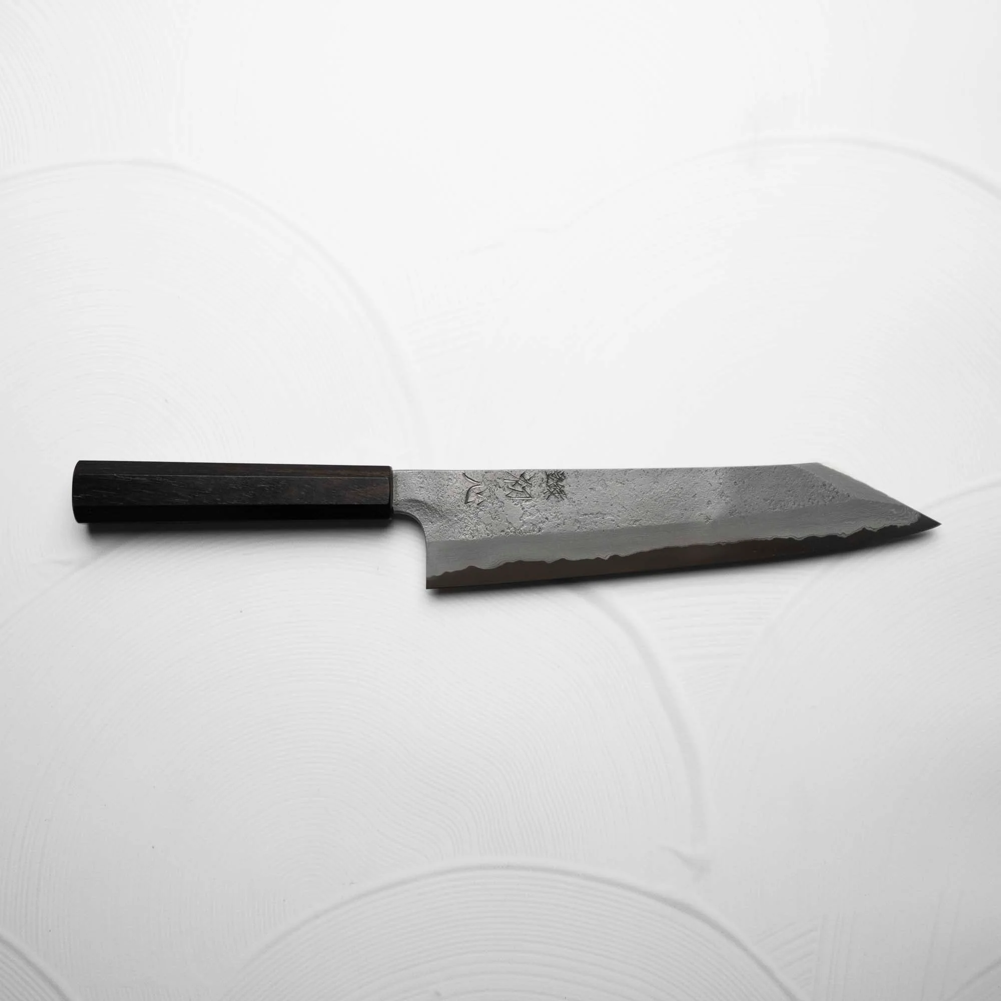 Nigara Hamono (Hatsukokoro) Blue 2 Nashiji Damascus Kiritsuke 240mm - Ebont - Image 4