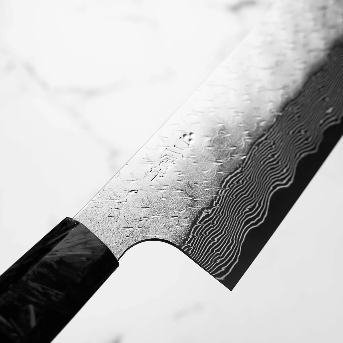 Nigara Hamono SG STRIX Kiritsuke Nakiri 165mm - Dark Carbon Fibre - Image 5